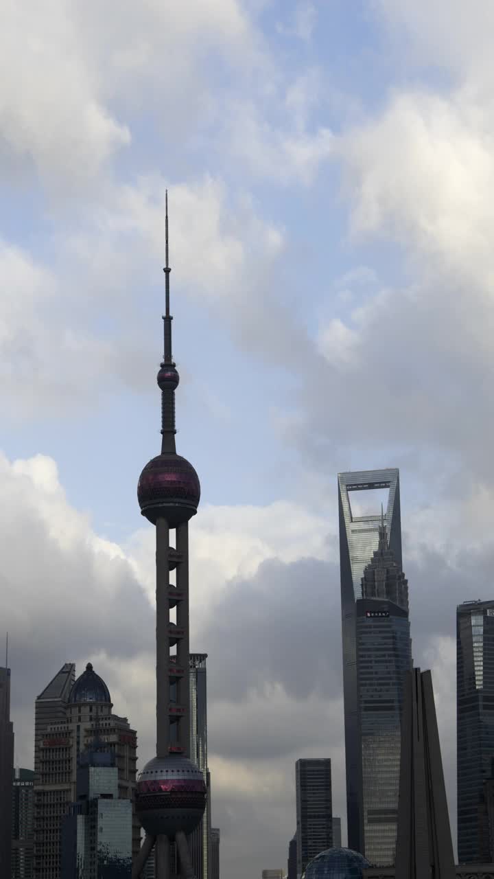 电汇上海天际线，中国视频素材