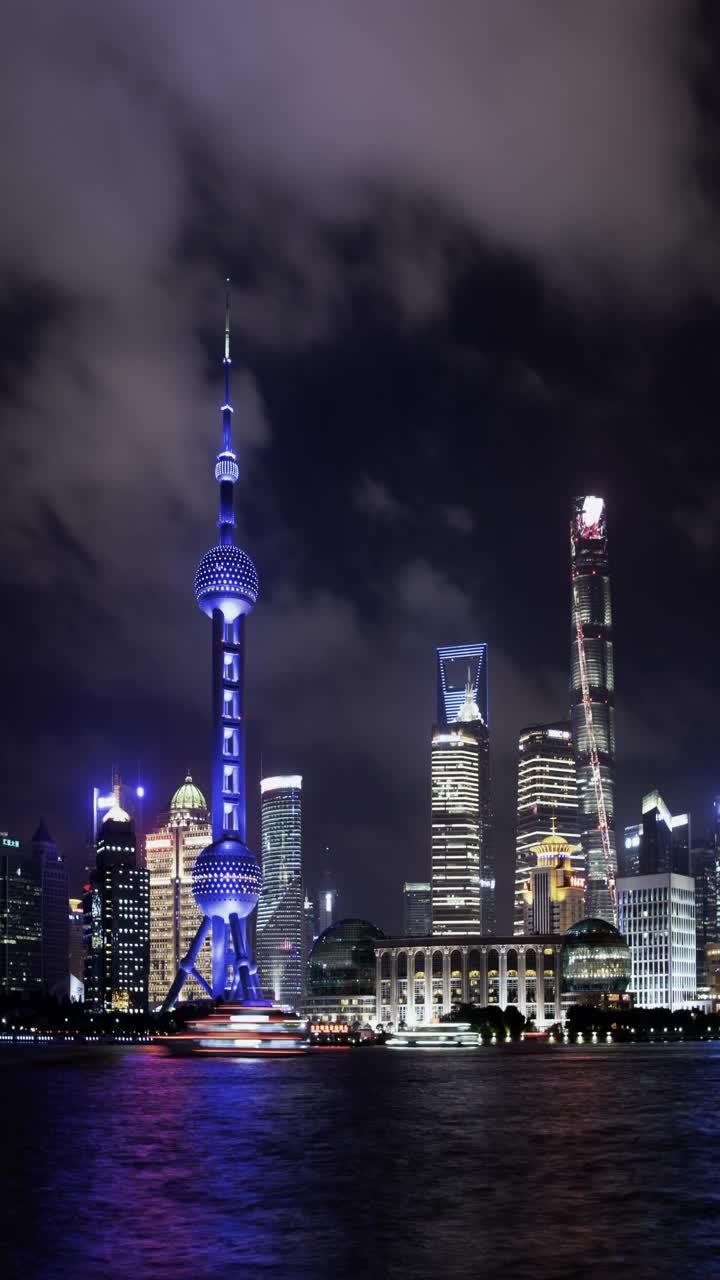 电汇上海天际线，中国视频素材