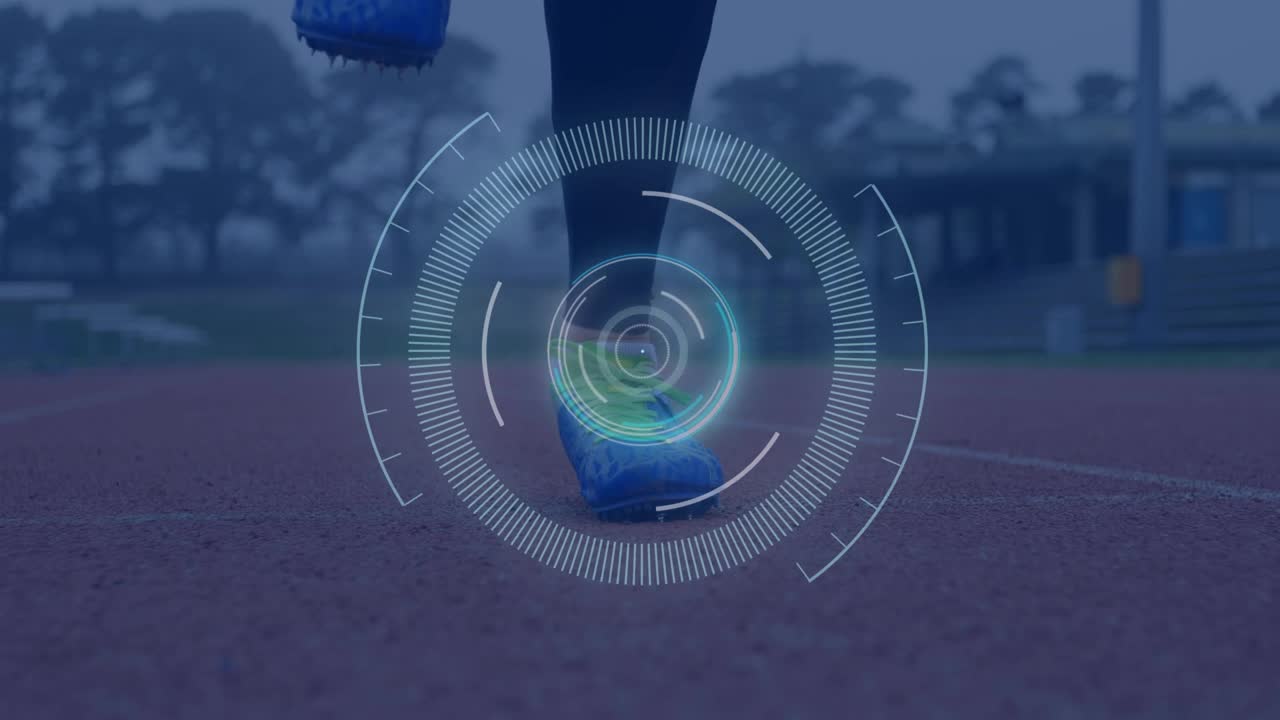 跳跃运动员腿部动画，范围扫描和数据处理视频下载