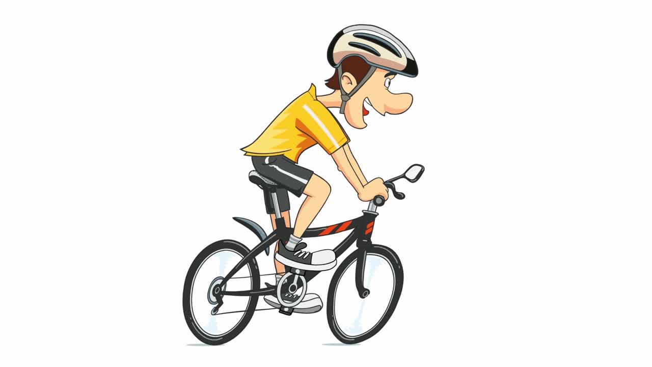 骑自行车在循环。运动员。视频下载
