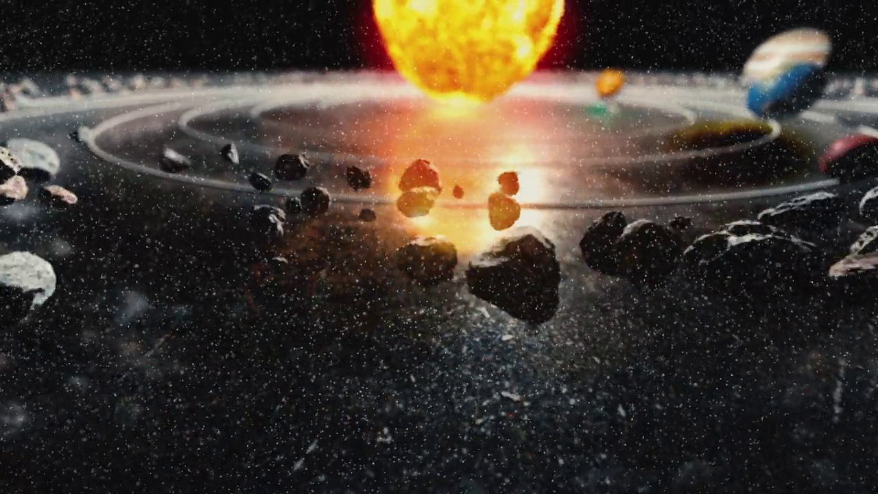 太阳和太阳系行星的动画视频素材