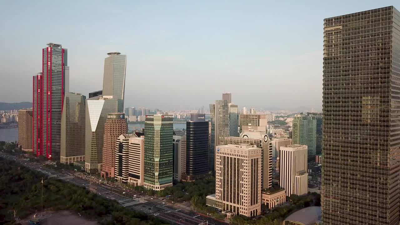 首尔,金融区,市区,摩天大楼视频素材