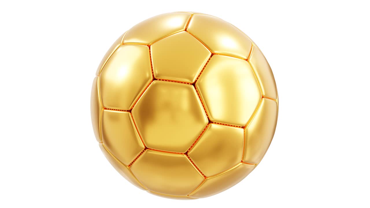 金色的足球。足球的概念。3 d循环动画视频下载