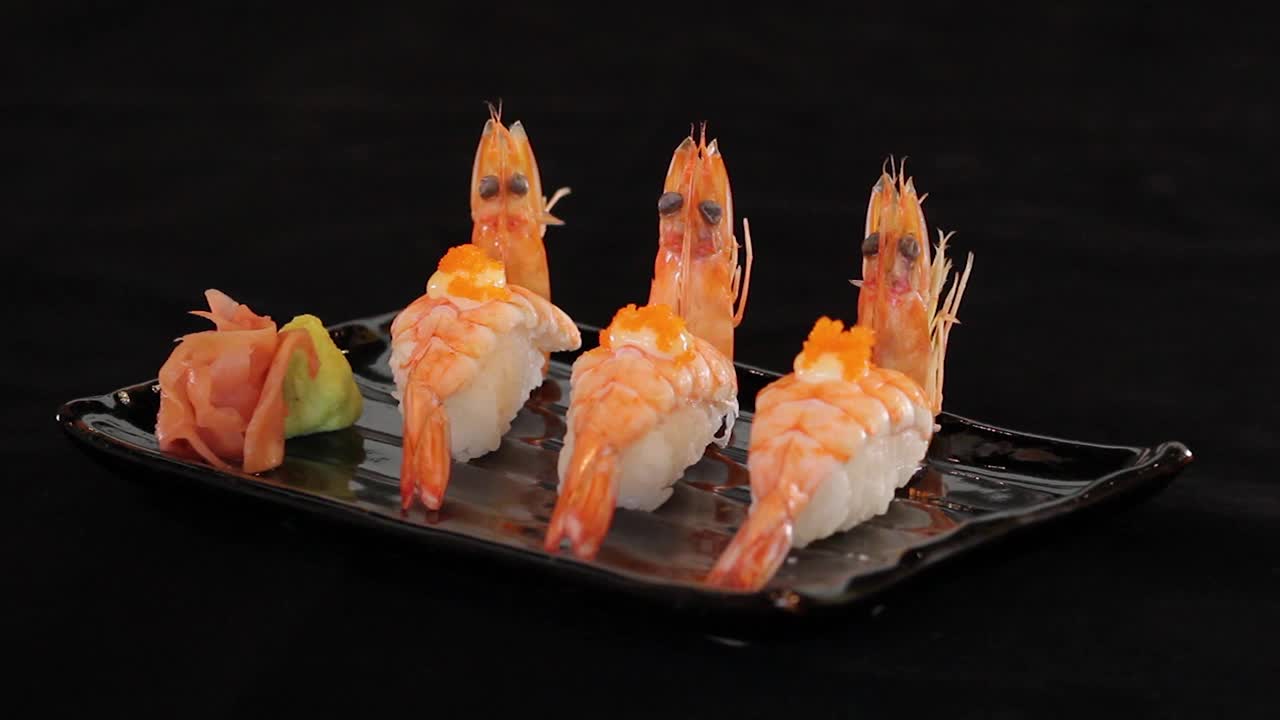 虾握寿司视频素材