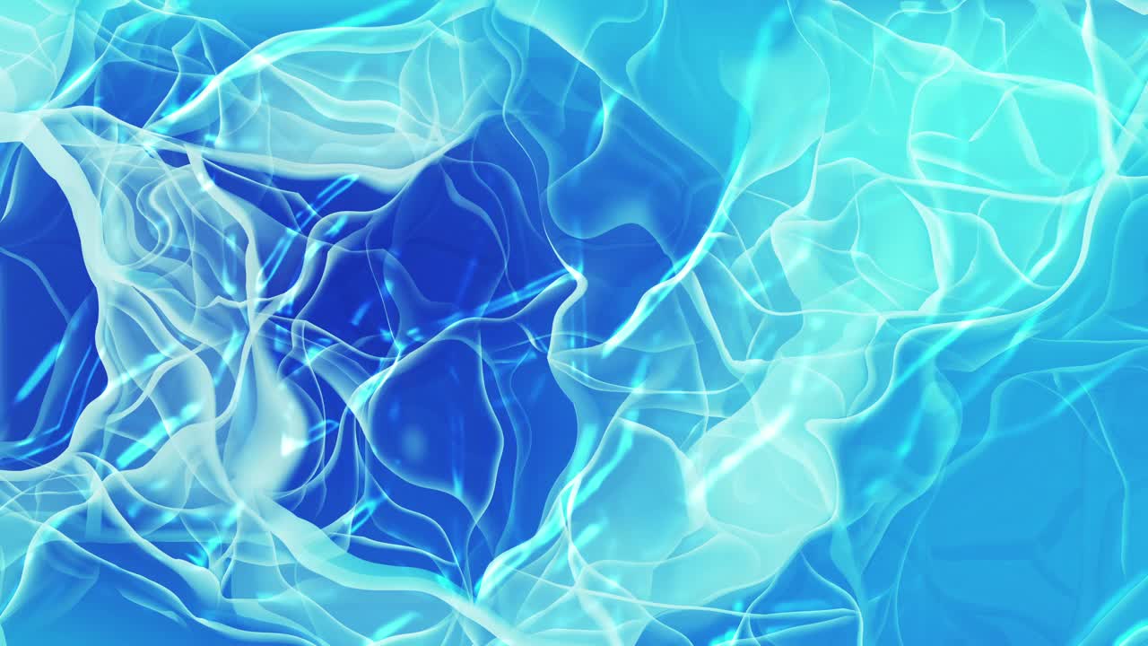 蓝色抽象波浪明胶，液体和融化的玻璃看背景3d可循环股票视频视频素材