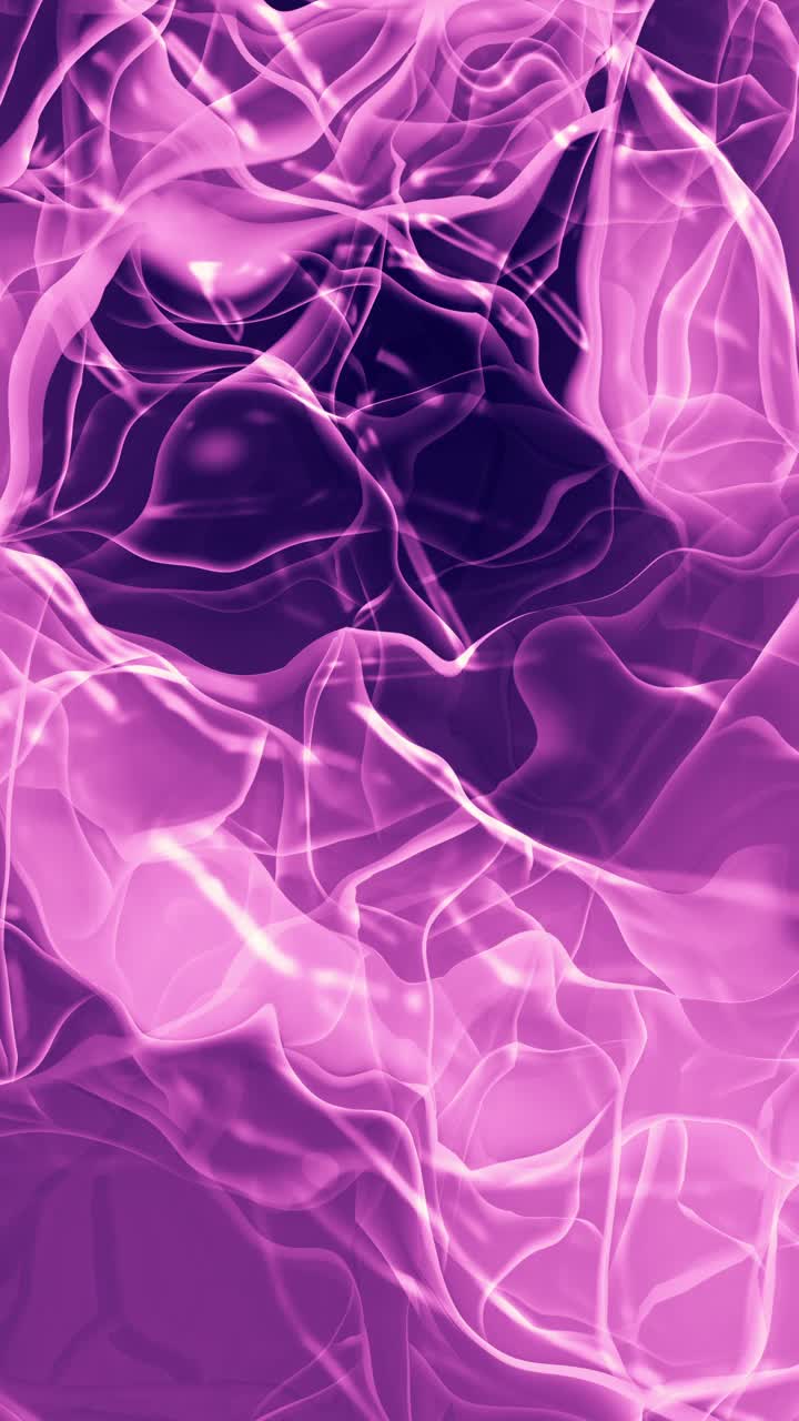 垂直紫色抽象波浪明胶，液体和熔融玻璃看背景3d可循环股票视频视频素材