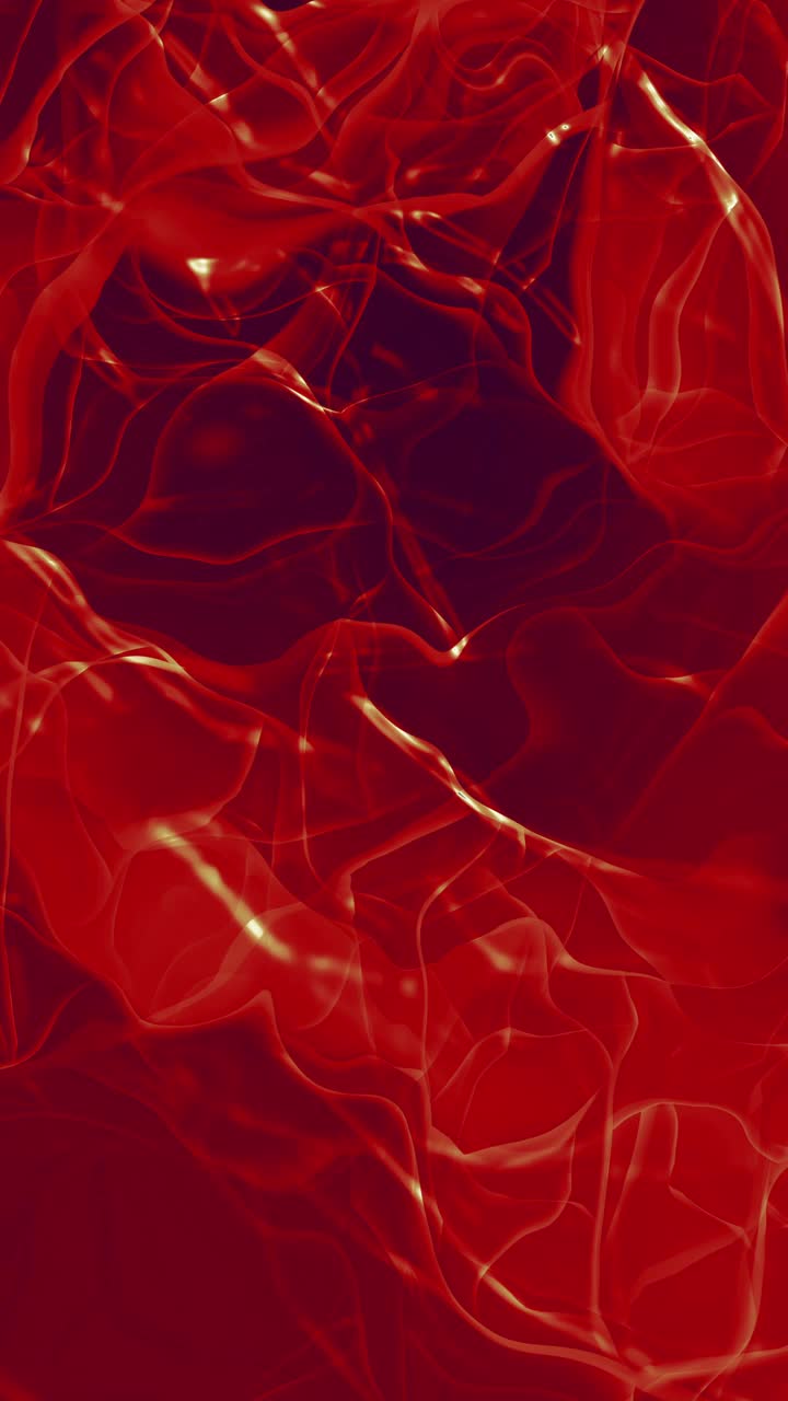 垂直红色抽象波浪明胶，液体和熔融玻璃看背景3d可循环股票视频视频素材