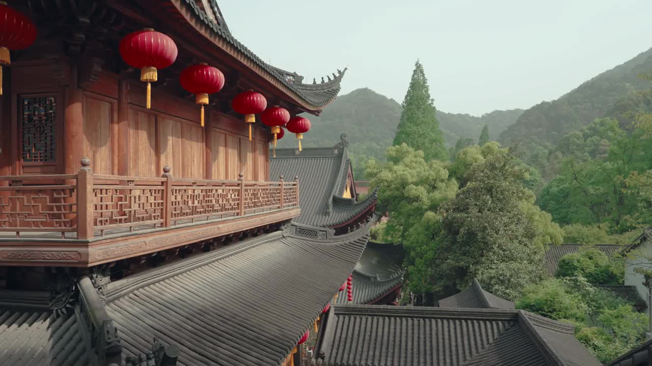 灵隐寺，中国杭州。视频素材