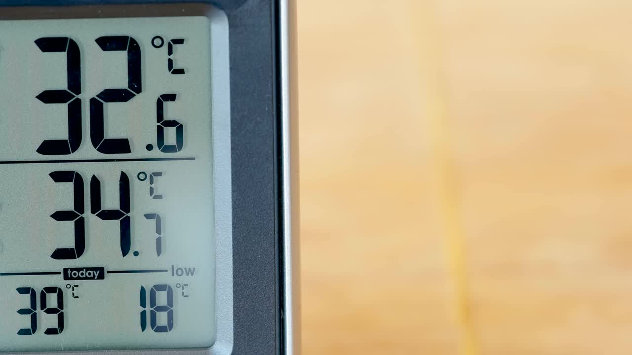 近距离观察爱沙尼亚的数字温度计视频下载