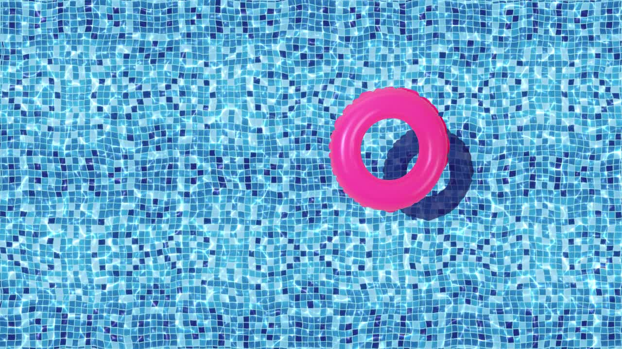粉色充气甜甜圈游泳池视频下载