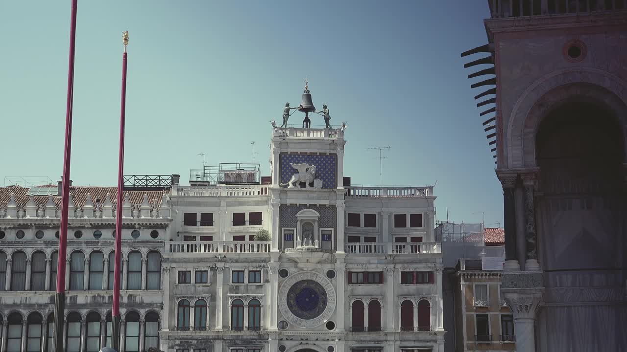 美丽的立面细节，意大利威尼斯圣马可广场视频下载