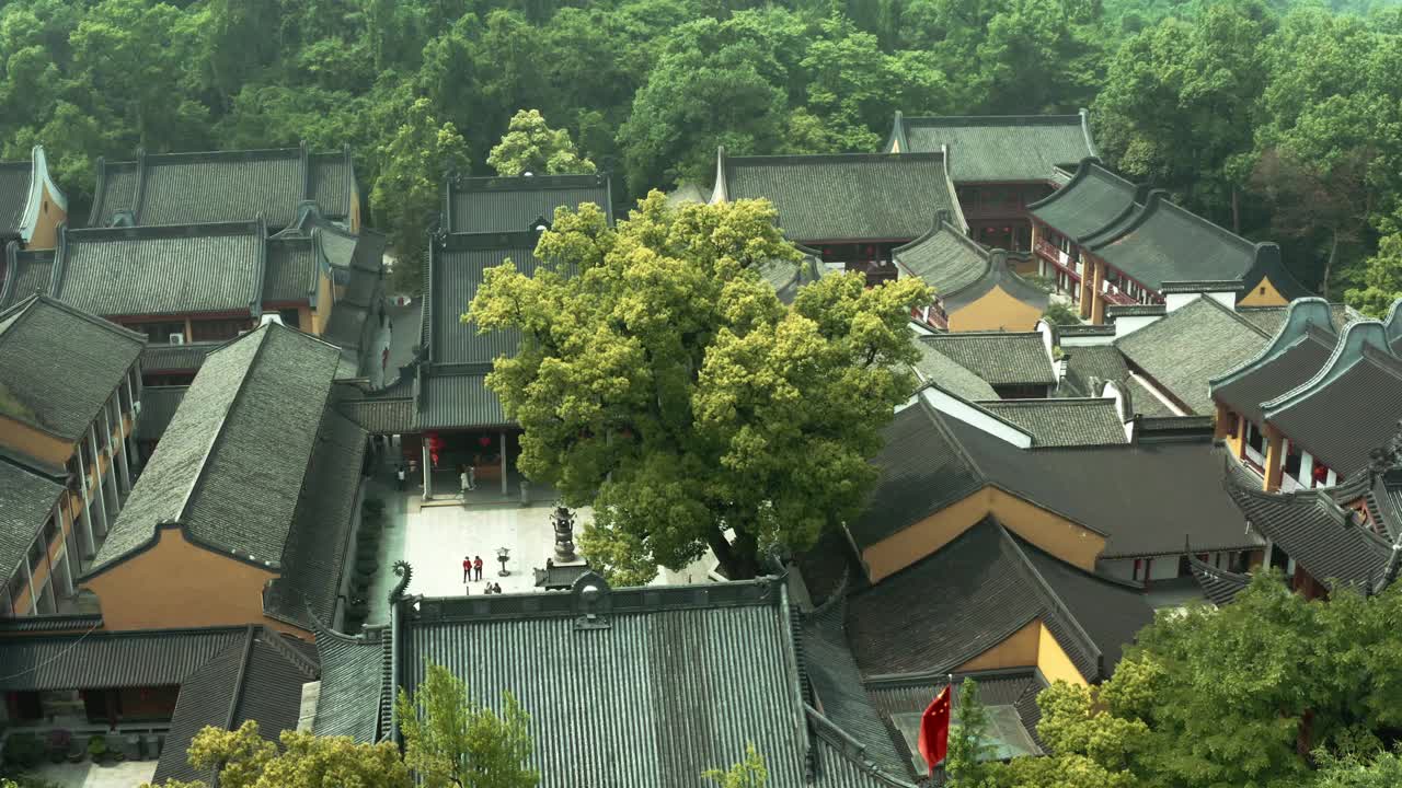中国杭州的佛教寺庙。视频素材