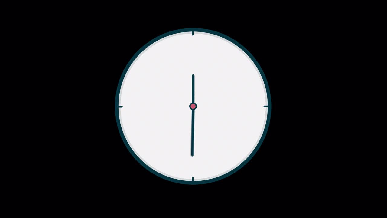 时钟时间流逝，蓝色背景。动画定格动画动画。循环库存视频与复制空间视频下载