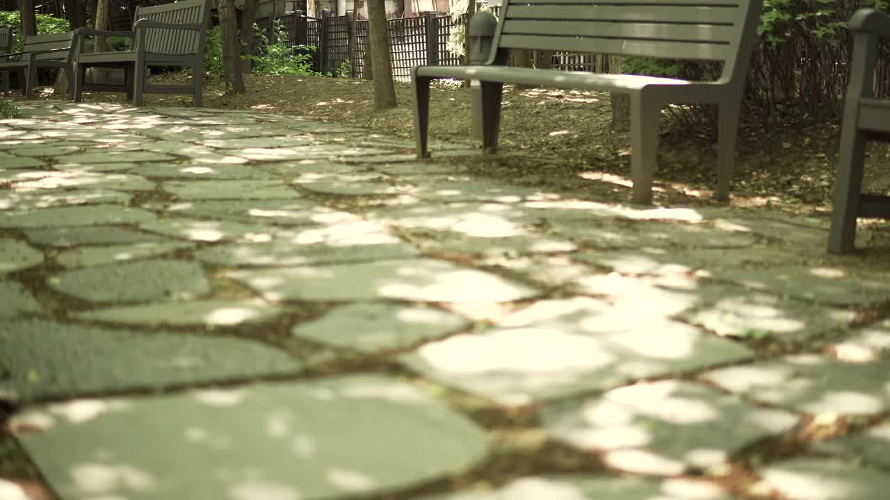 公园长椅风景/韩国视频素材