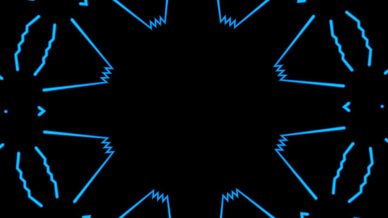 彩色视频黑色背景与螺旋和移动的星星在蓝色视频下载
