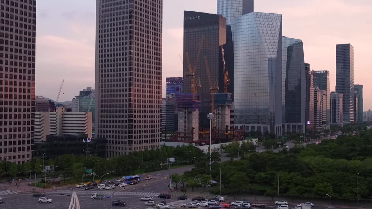 韩国首尔永登浦区汝矣岛市中心视频素材