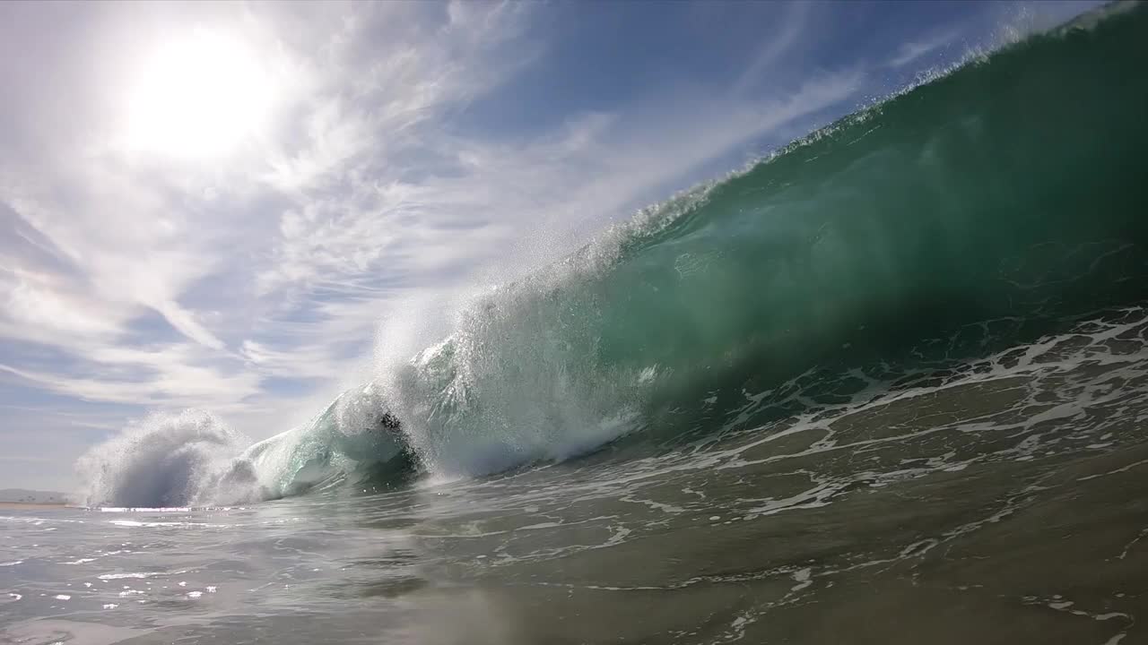 海浪冲击沙滩水角3视频下载