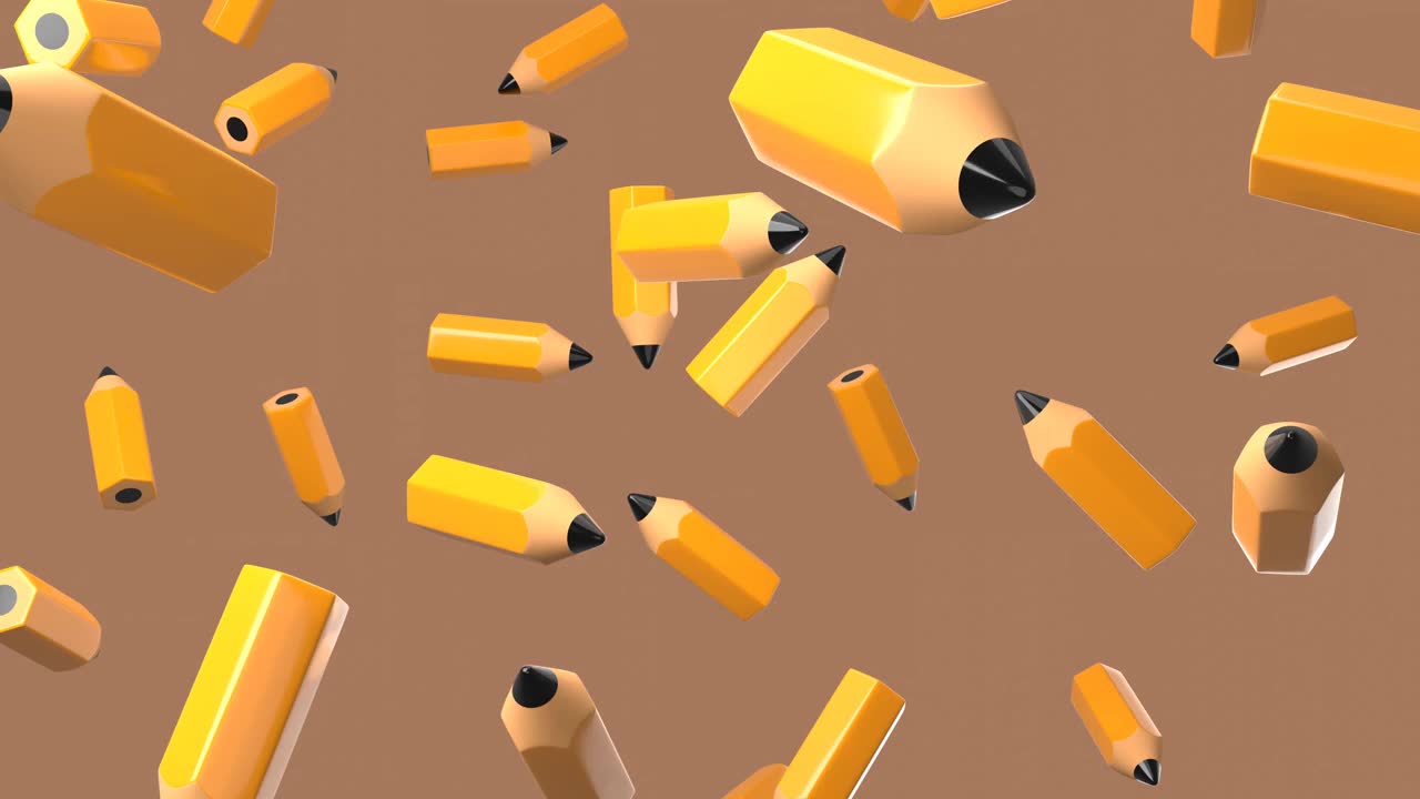 棕色背景的铅笔。视频素材