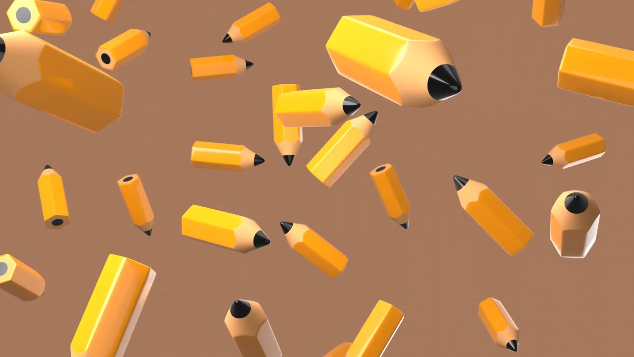 棕色背景的铅笔。视频素材