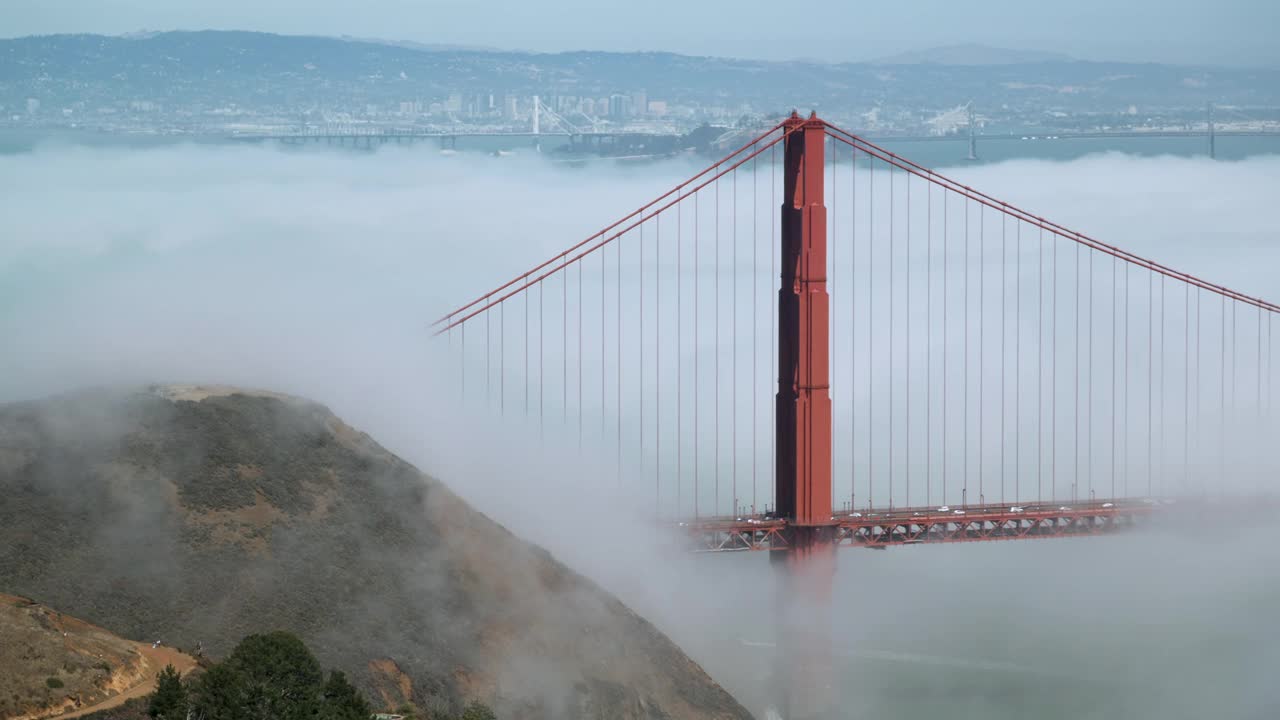 乌云下的旧金山金门大桥视频下载