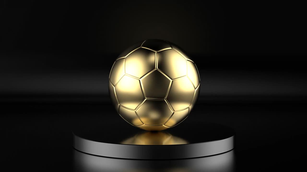黑色背景上的金色足球视频下载