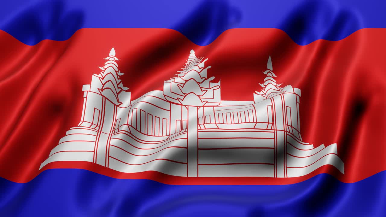 柬埔寨国旗飘扬视频下载