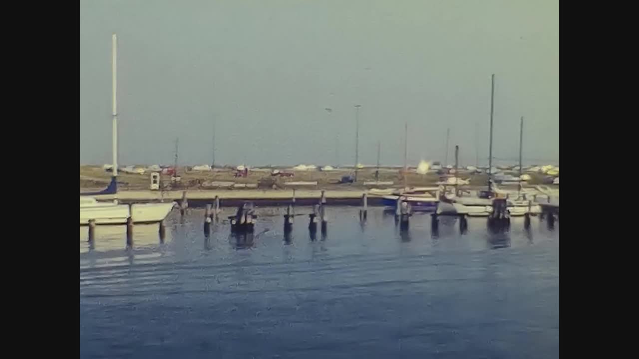 威尼斯1978年，威尼斯泻湖从海上4视频素材