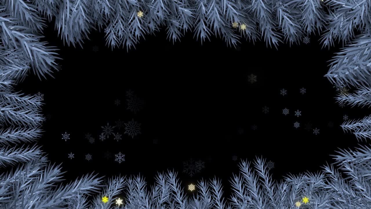 圣诞快乐4K动画树冬天雪秋天冬天循环背景。视频购买