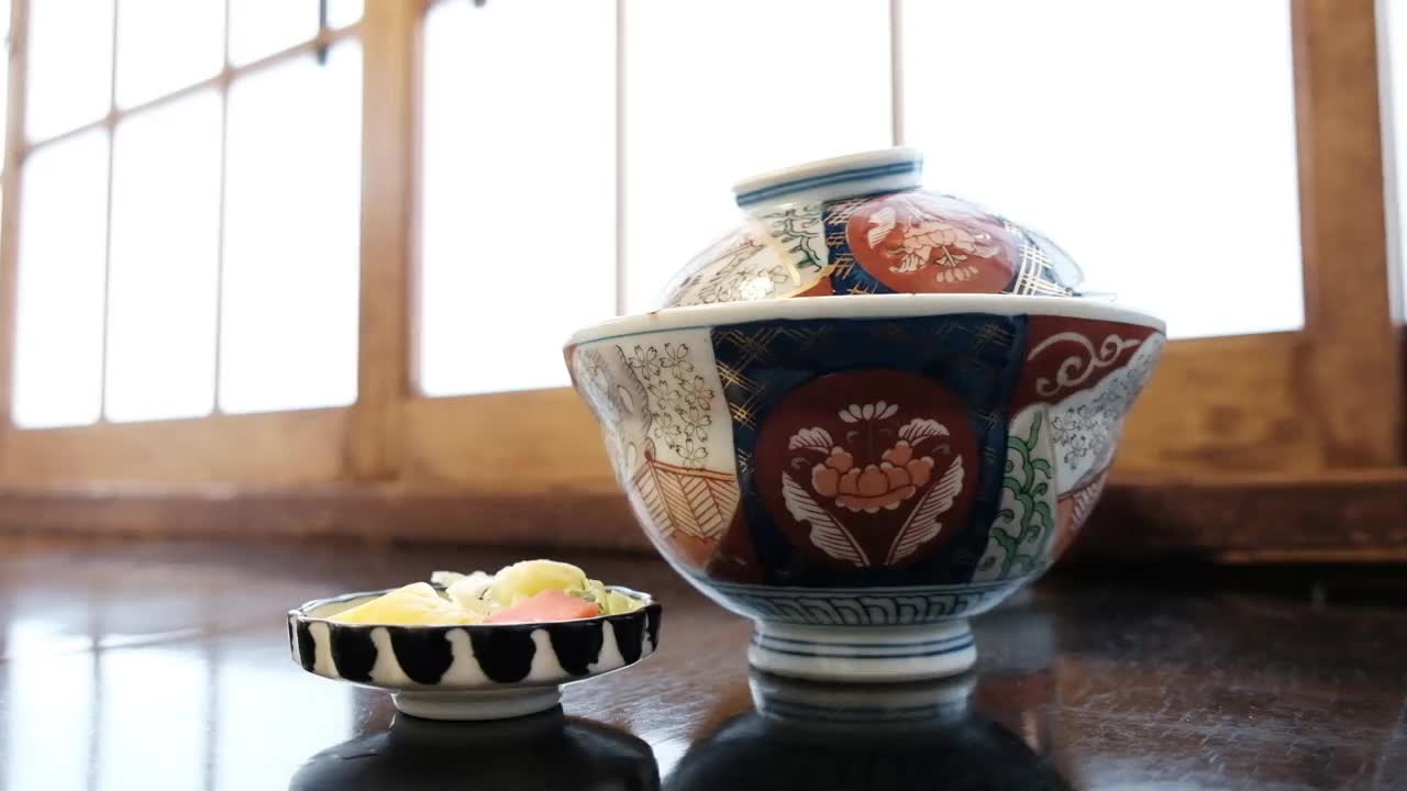 天妇罗虾仁配饭日式饮食文化视频下载