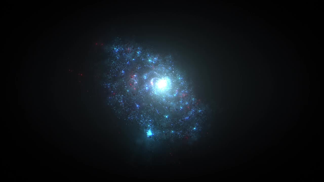 黑色背景上的螺旋星系视频下载