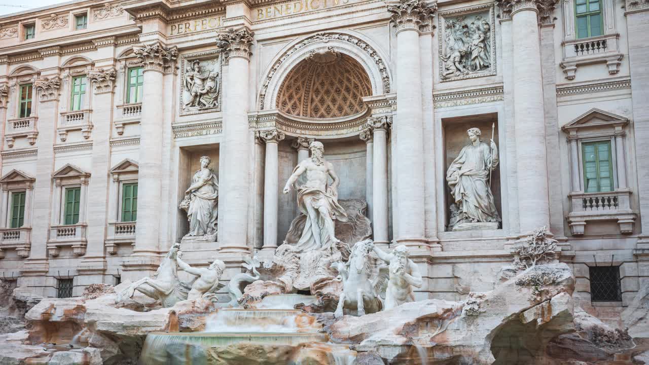 意大利罗马的特莱维喷泉视频素材