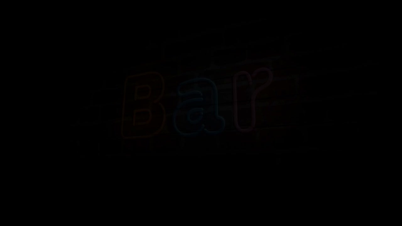 酒吧霓虹灯在砖墙3d视频下载