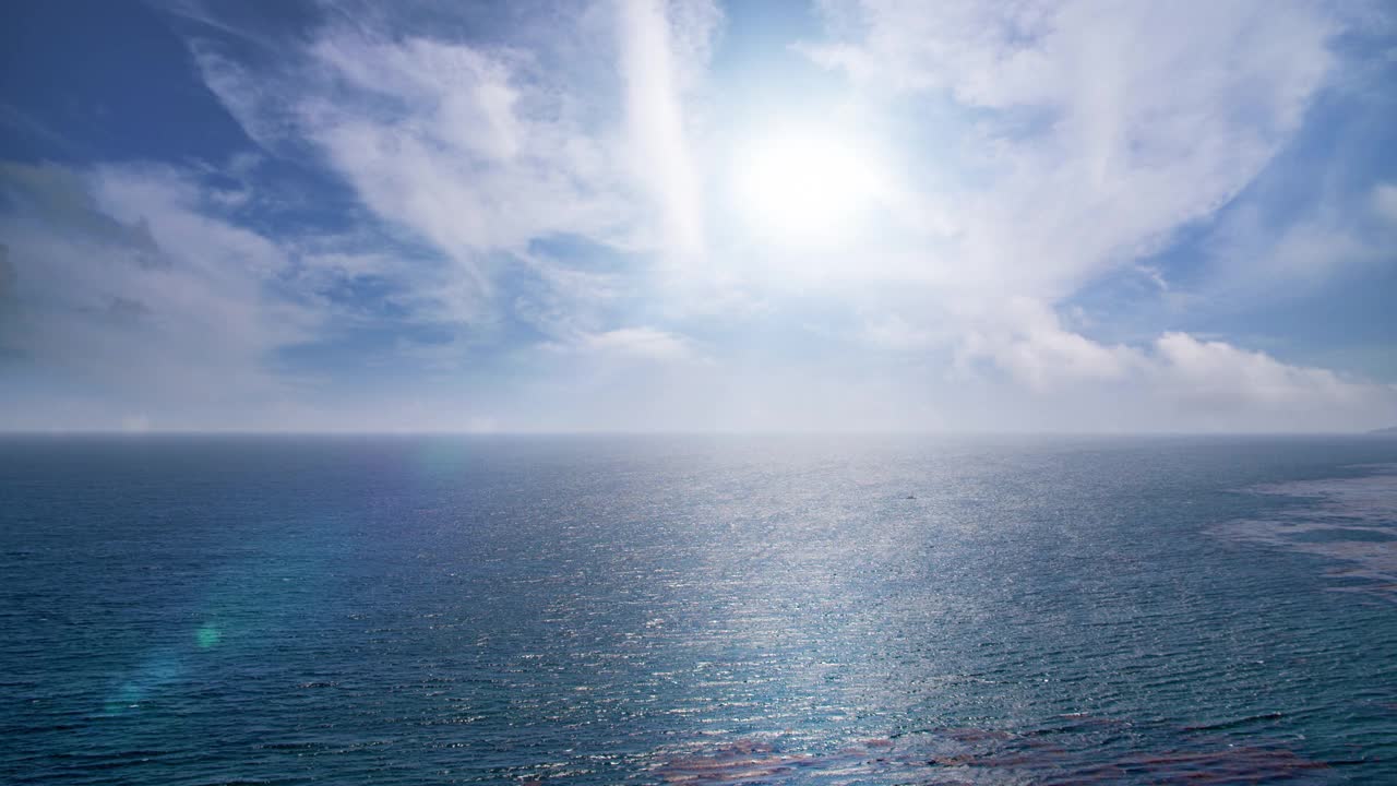 自然大视图。天空和海洋。视频下载