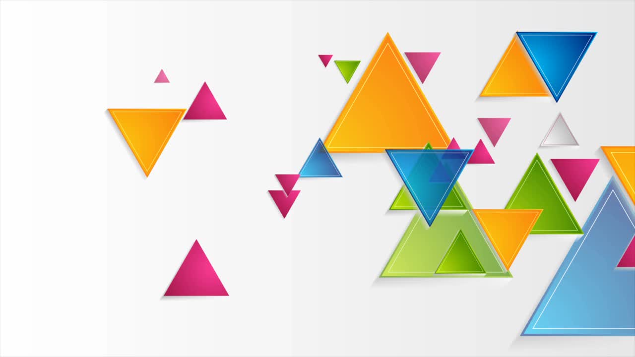 彩色三角形抽象几何运动背景视频下载
