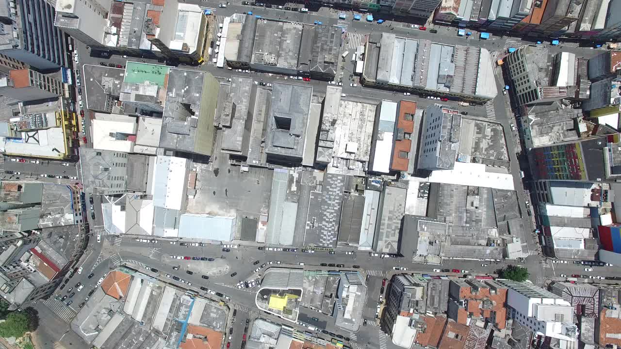 São圣保罗市中心和市政市场的俯视图下面，巴西视频素材