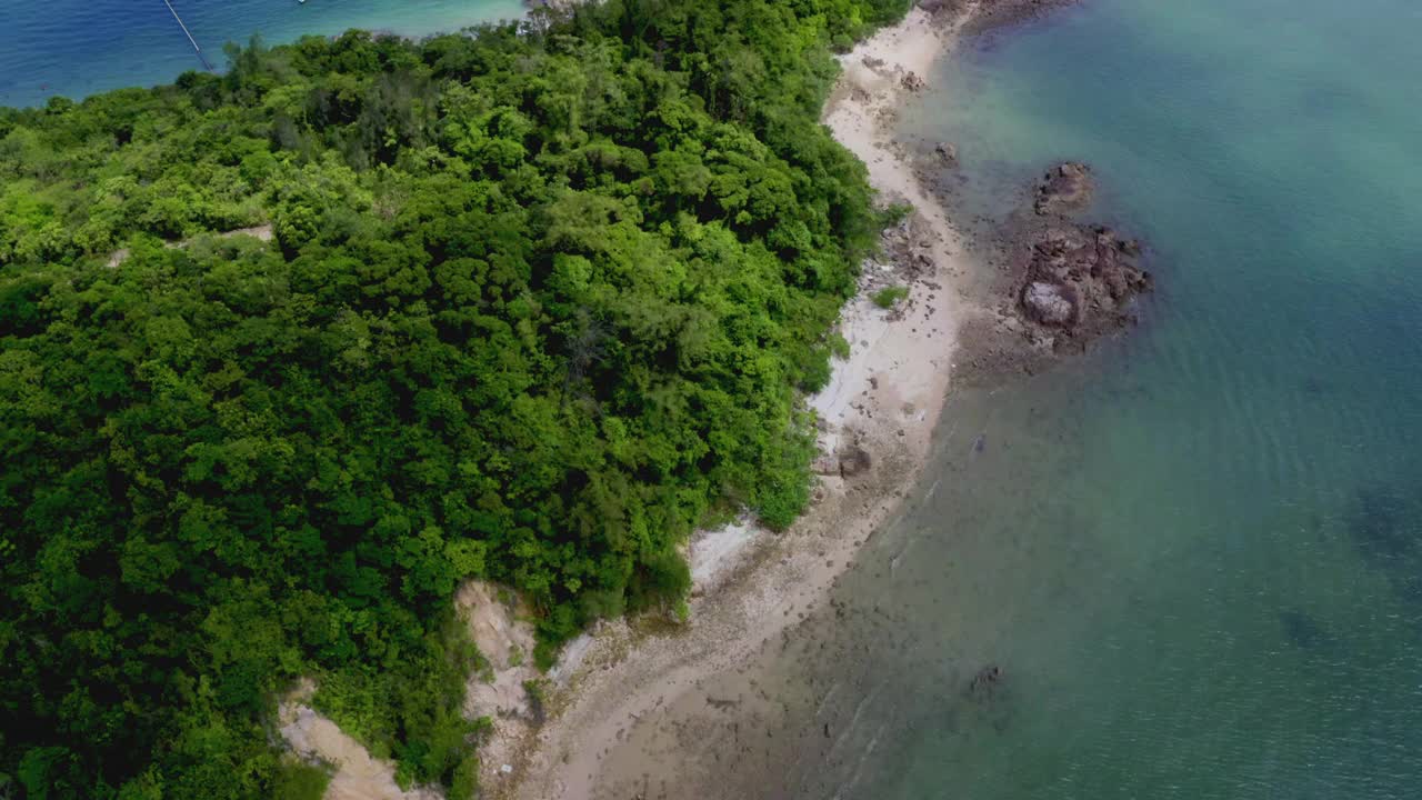 香港西贡村岛上的无人机照片视频素材