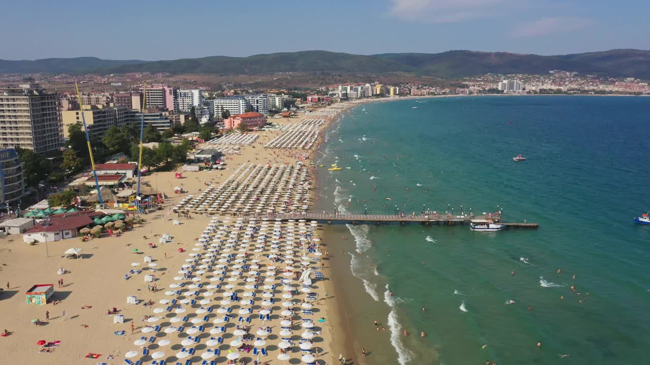 保加利亚黑海海岸的阳光沙滩视频下载