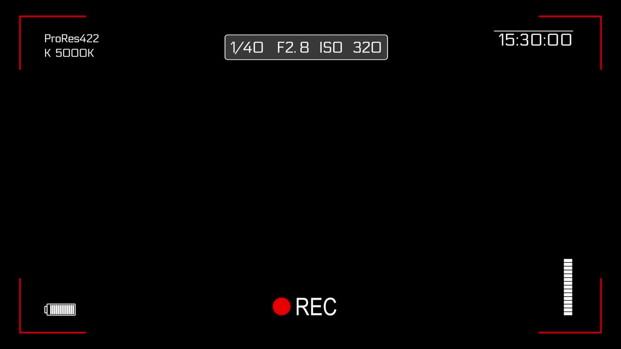 4K相机取景器录制屏幕与阿尔法通道循环动画。视频素材