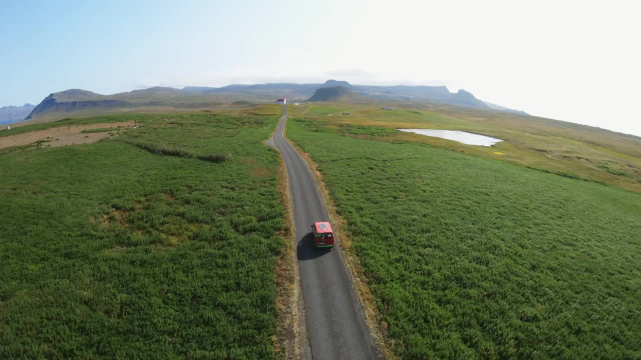 冰岛公路鸟瞰图视频素材