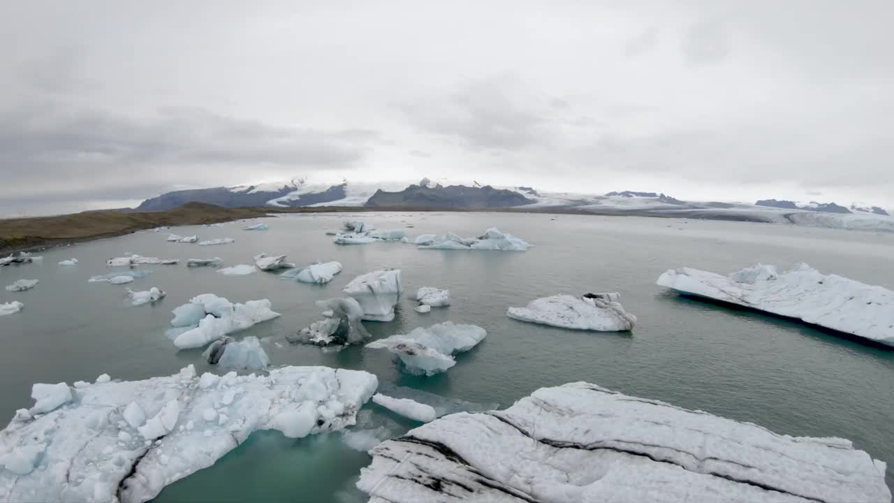 无人机拍摄冰岛冰川视频素材