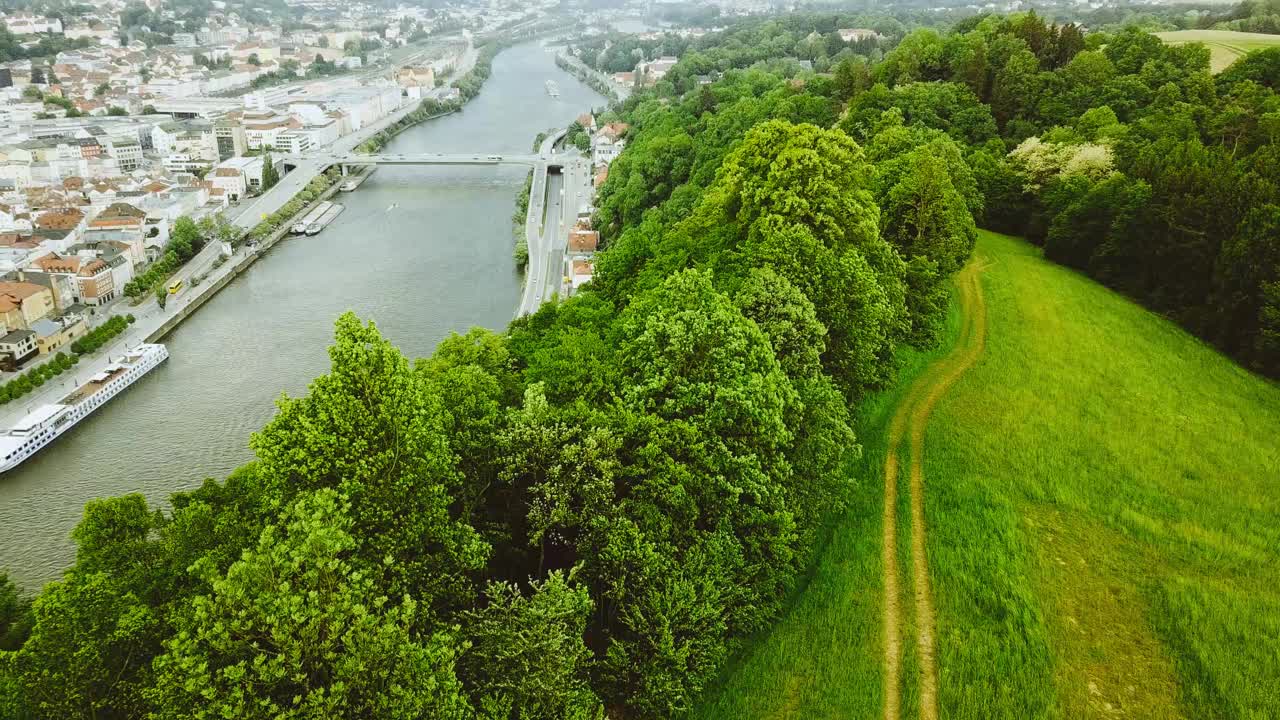 无人机飞越德国巴伐利亚视频素材