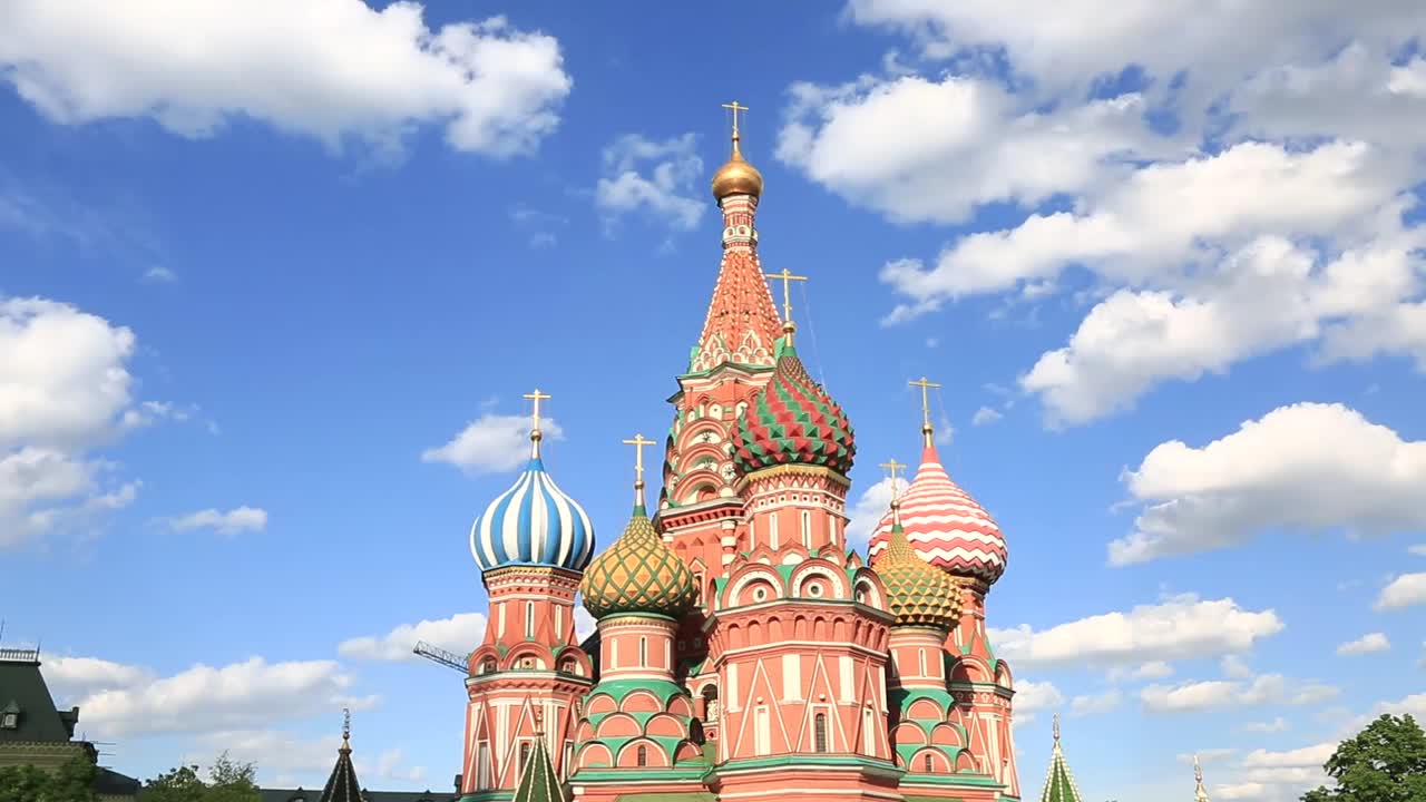 瓦西里大教堂在莫斯科。视频素材