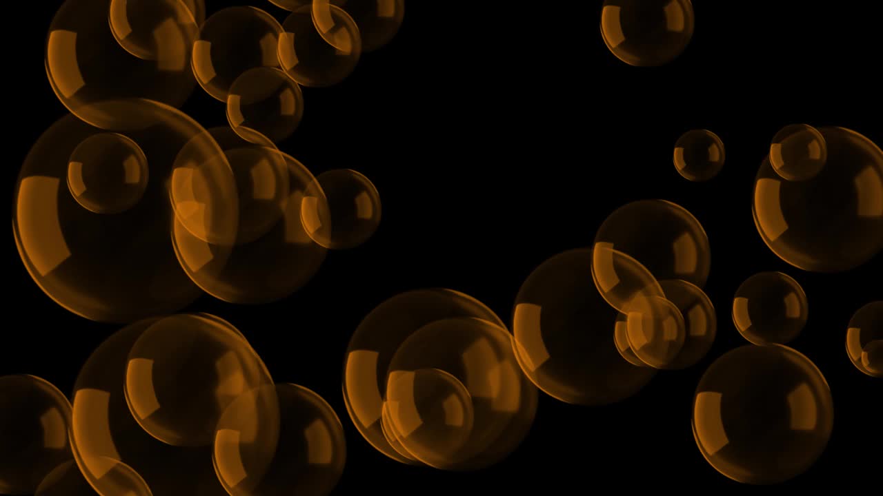 泡泡(可循环)-泡泡黑色背景-肥皂泡在黑色背景-泡泡在黑色背景慢动作-泡泡在橙色视频素材