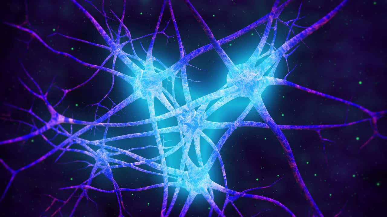 大脑中的神经元活动视频素材