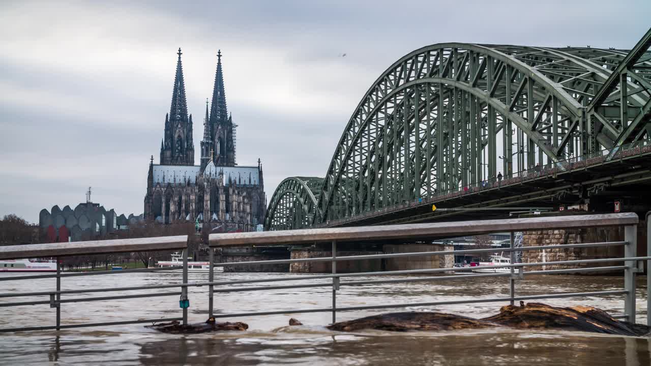 德国科隆的洪水视频下载