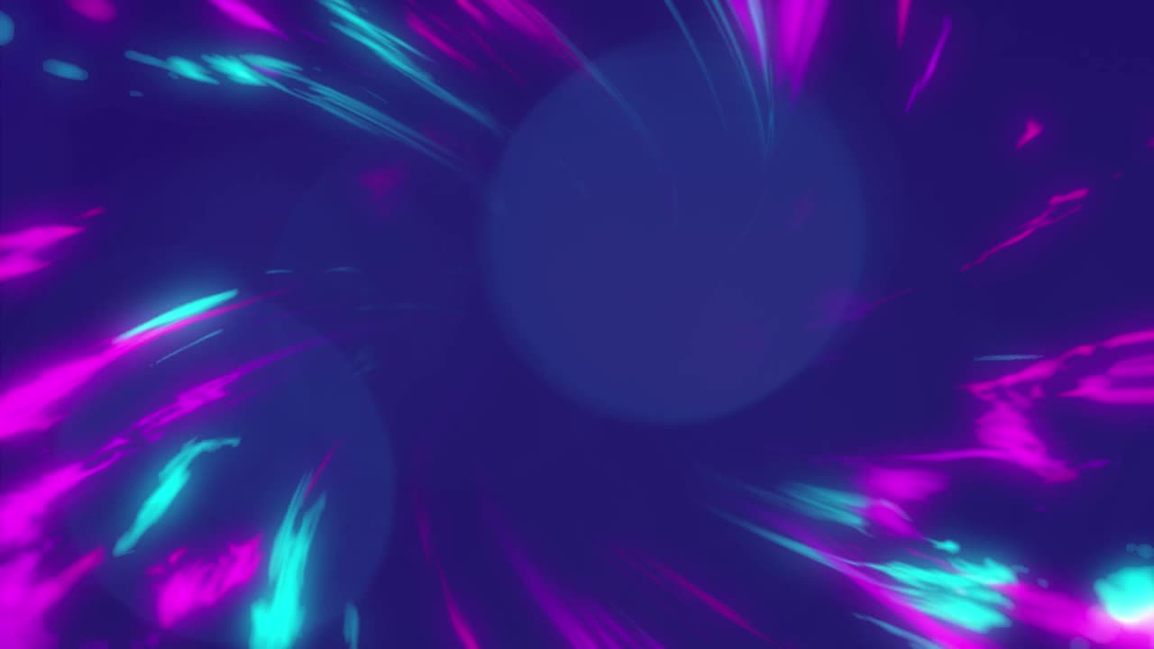 在蓝色和紫色的灯光和蓝色背景上的动画水平文本视频素材