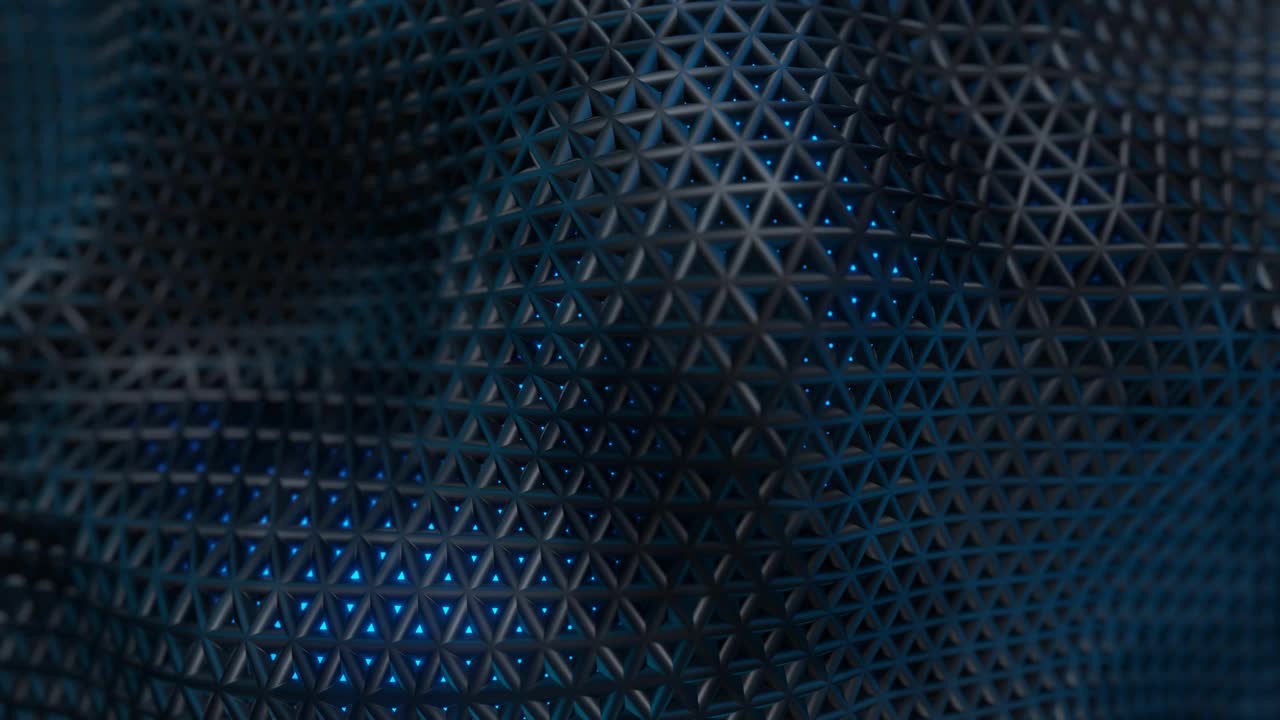 未来派暗波对发光蓝色能量背景的三维渲染视频素材