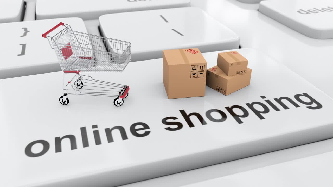 购物车和网上购物订单在网上电子商店电子商务3d视频下载