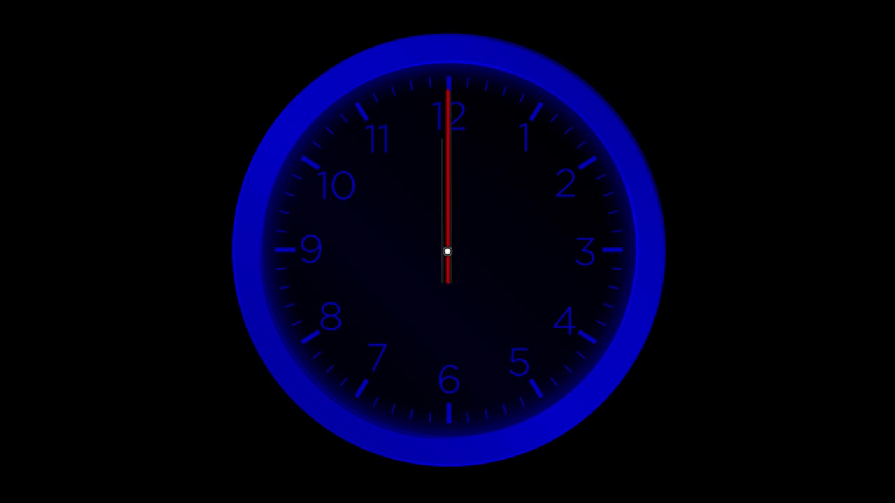时钟-最小抽象运动3d渲染时钟时间概念时间流逝小时-时钟时间流逝-时钟时间流逝循环- 12小时时间流逝-时钟时间流逝循环12小时视频素材