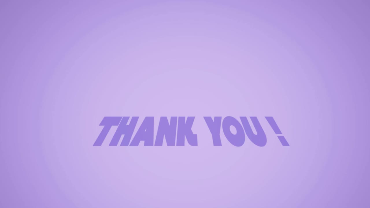 动画的橙色和蓝色的文字谢谢你，越过紫色的波浪视频素材